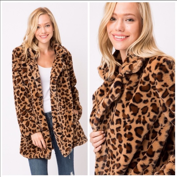 🛍 LAST 1! Leopard Print Faux Fur Teddy Coat! - Picture 5 of 7